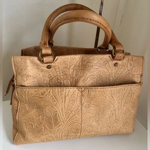American Leather Co. Hand Tooled Satchel/Crossbody